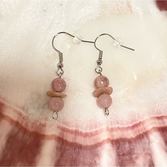 Genuine Sunstone Handmade Dangling Earrings - Picture 1 of 2